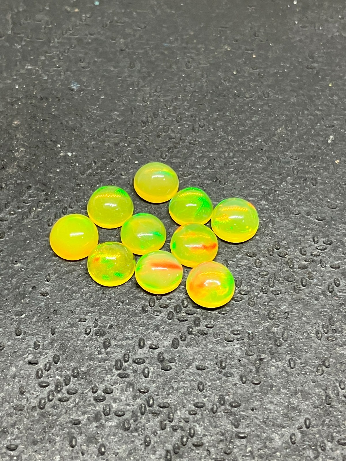 Opal Round Flat Back AAA Natural Ethiopian Yellow Loose Gemstone For All Jewelry