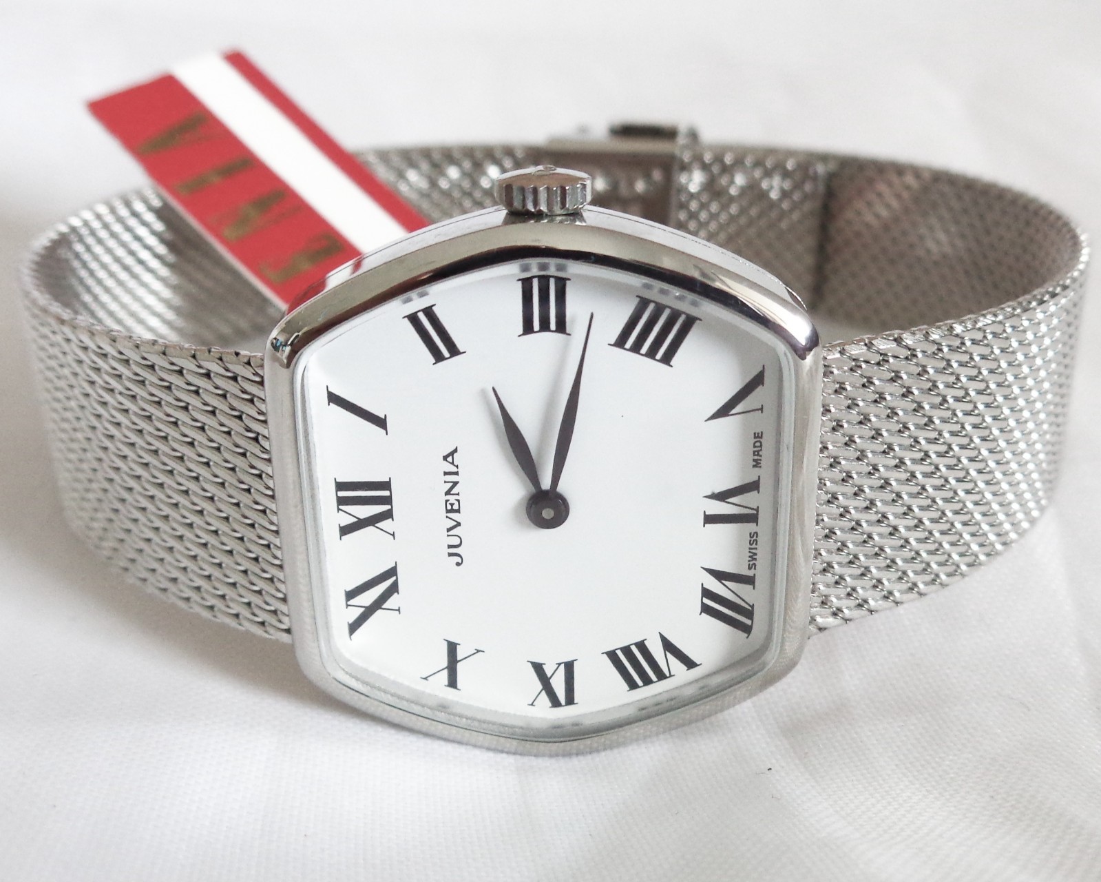Vintage Juvenia Winding Stainless Steel Ladies Watch Ref 9107X-BA Swiss 17J NOS