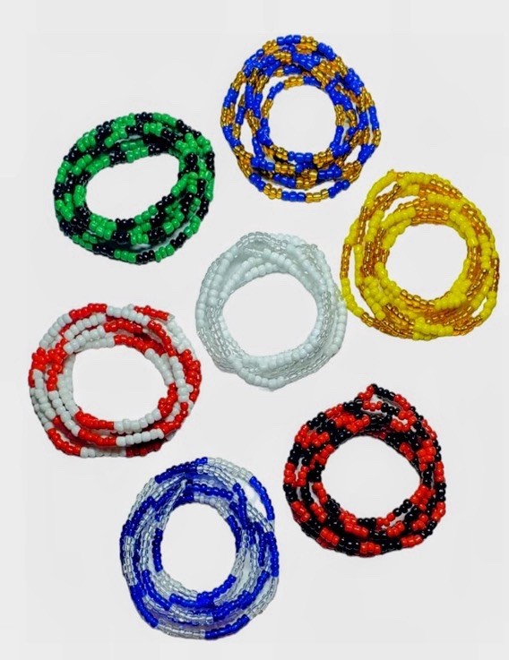 Handmade 7 pcs Orishas Babalawo Iyawo Glass Beaded Long 40 inches Necklace Set
