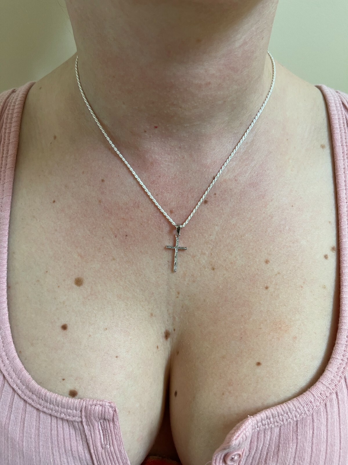 Small 0.75″ Plain Cross Pendant Solid 925 Sterling Silver / 14k Gold Plated