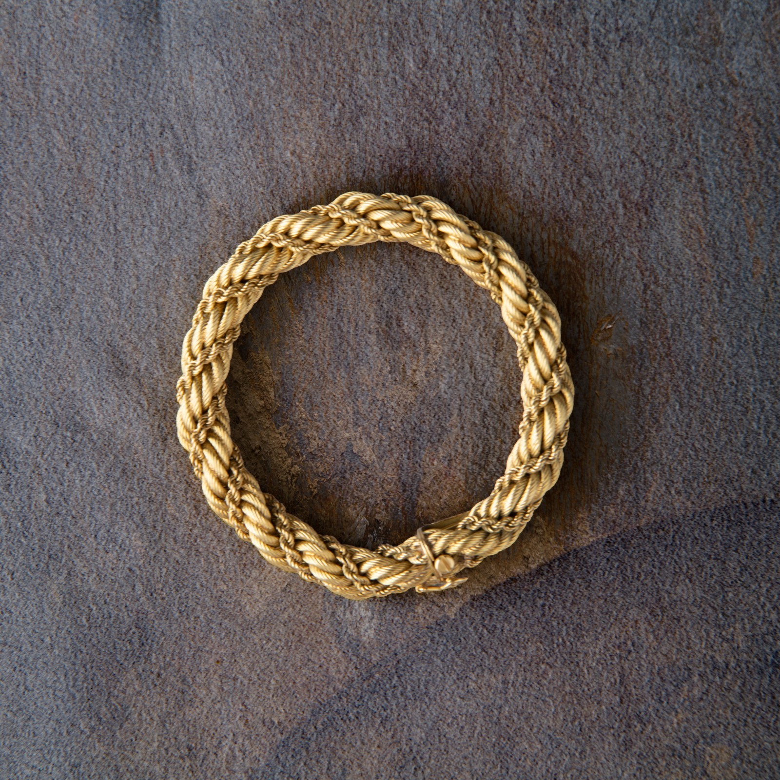 Vintage Tiffany & Co. Twisted Rope 18k Gold Bracelet 8″ Long In Original Box