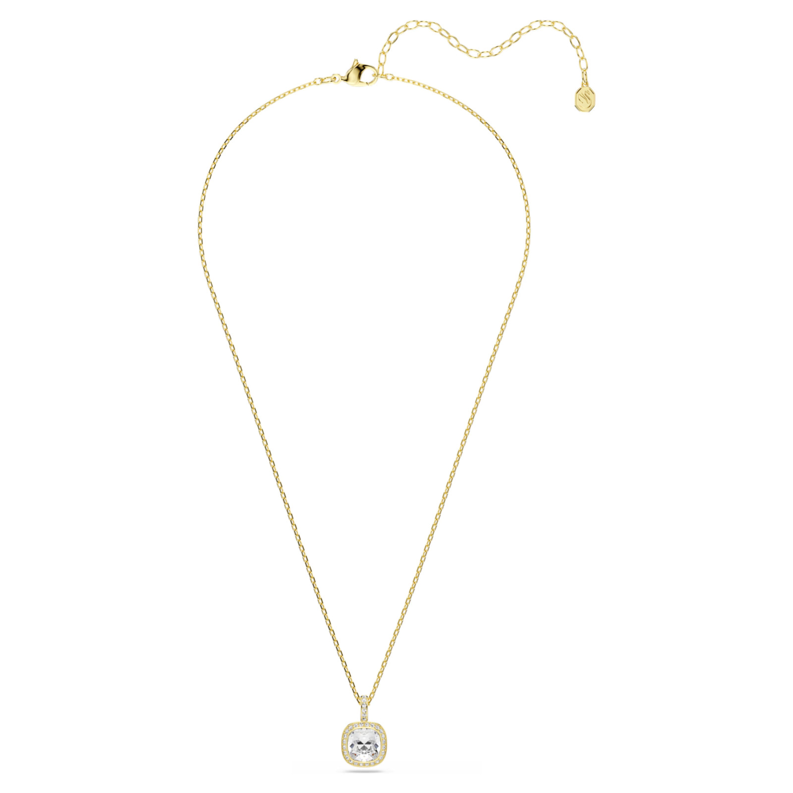 Swarovski Una Angelic pendant Cushion cut, White, 18K gold finish 5764761