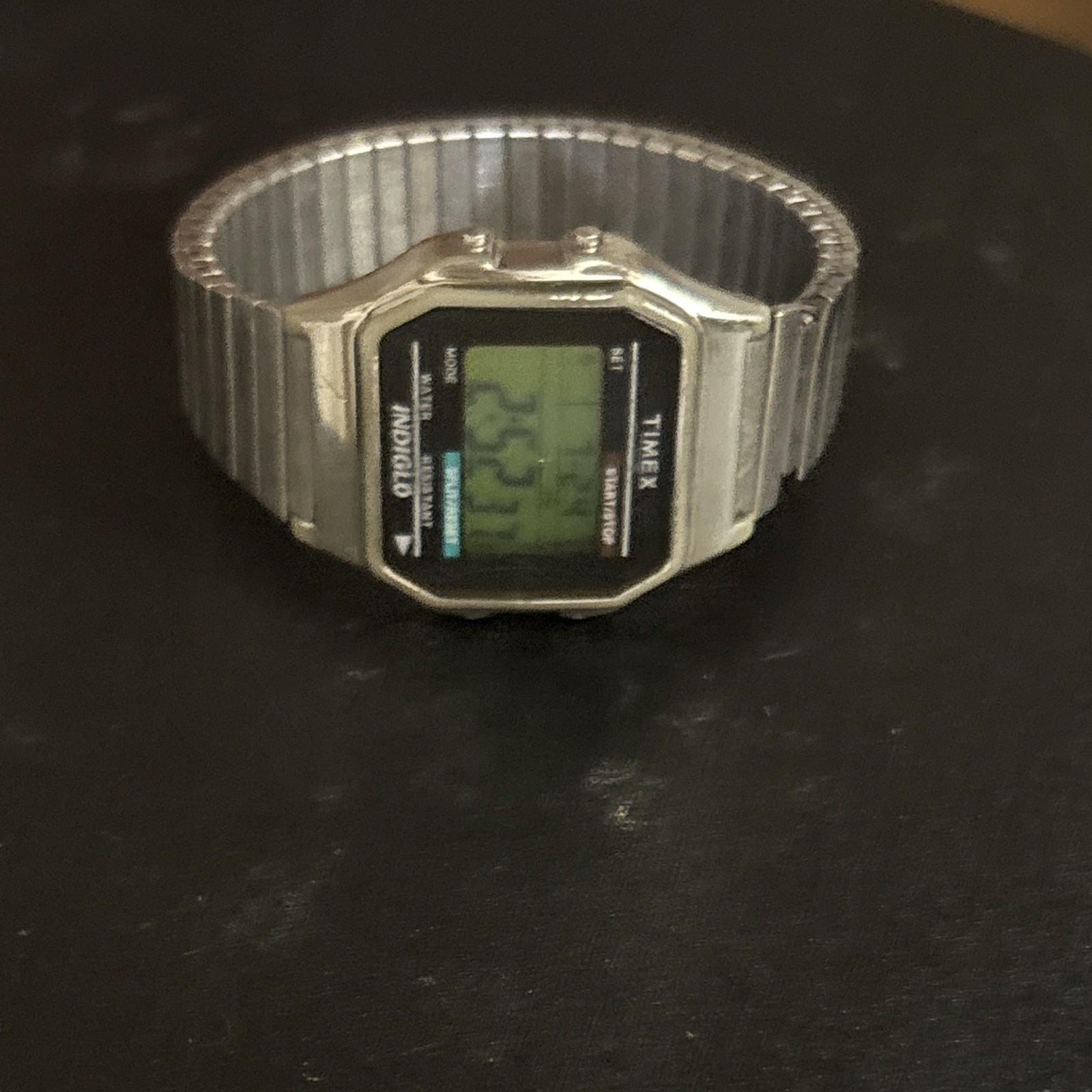 Timex Indiglo Quartz Digital Alarm Chronograph Backlight Silver Metal Bracelet