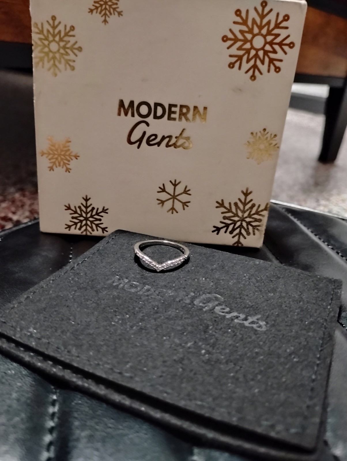 The Zoey Silver Chevron Wedding Band from Modern Gents in Sterling Silver size 7