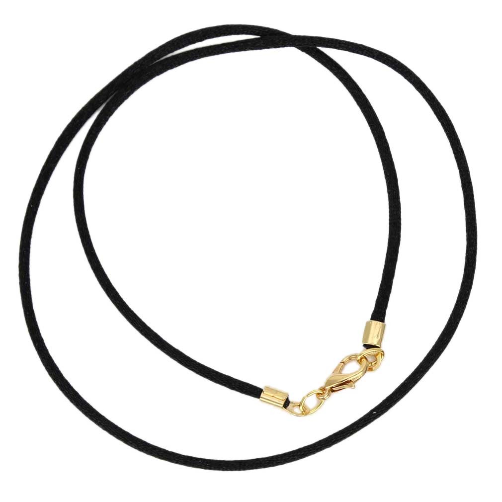 Black Satin Silk Cord Necklace For Pendant With Gold Or Silver Clasp – Silk Cord