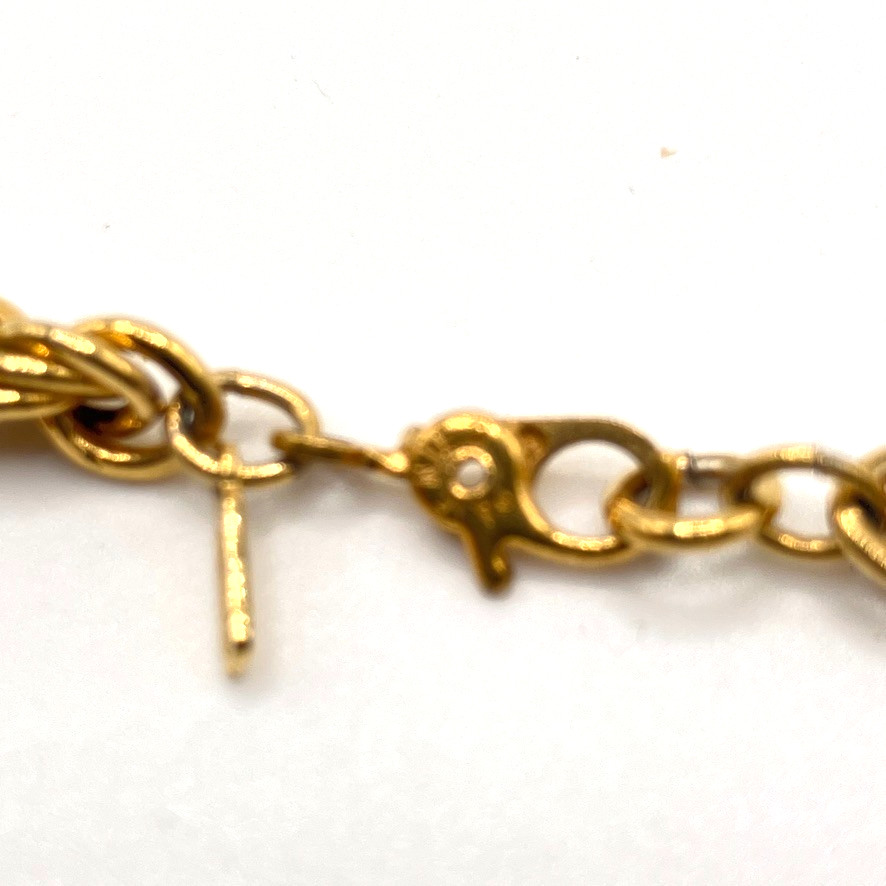 Monet rope chain necklace gold plated metal 51cm vtg unisex costume jewellery