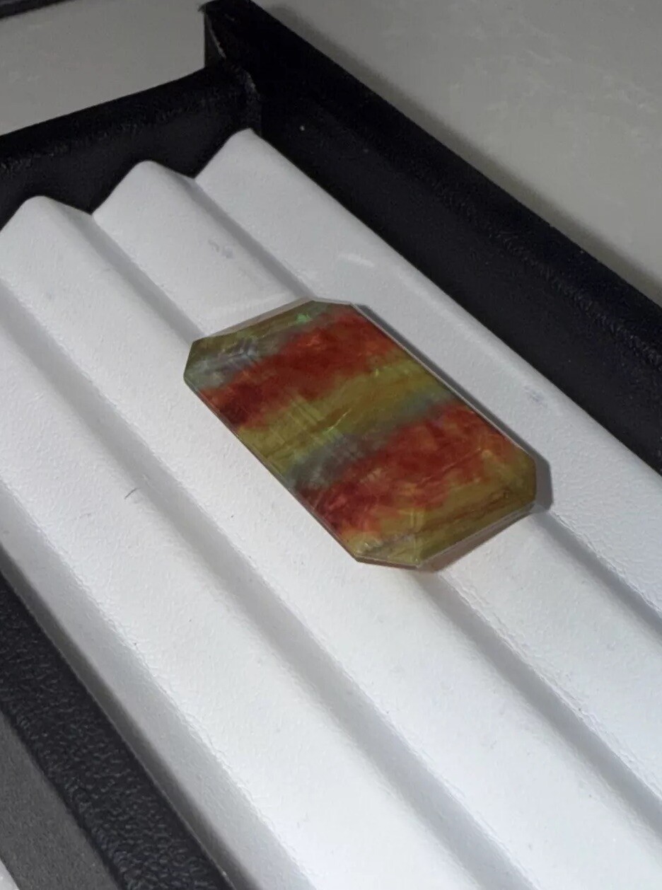 Huge Certified 33.95Ct. Madagascar Emerald Facet All Natural Ammolite Triplet