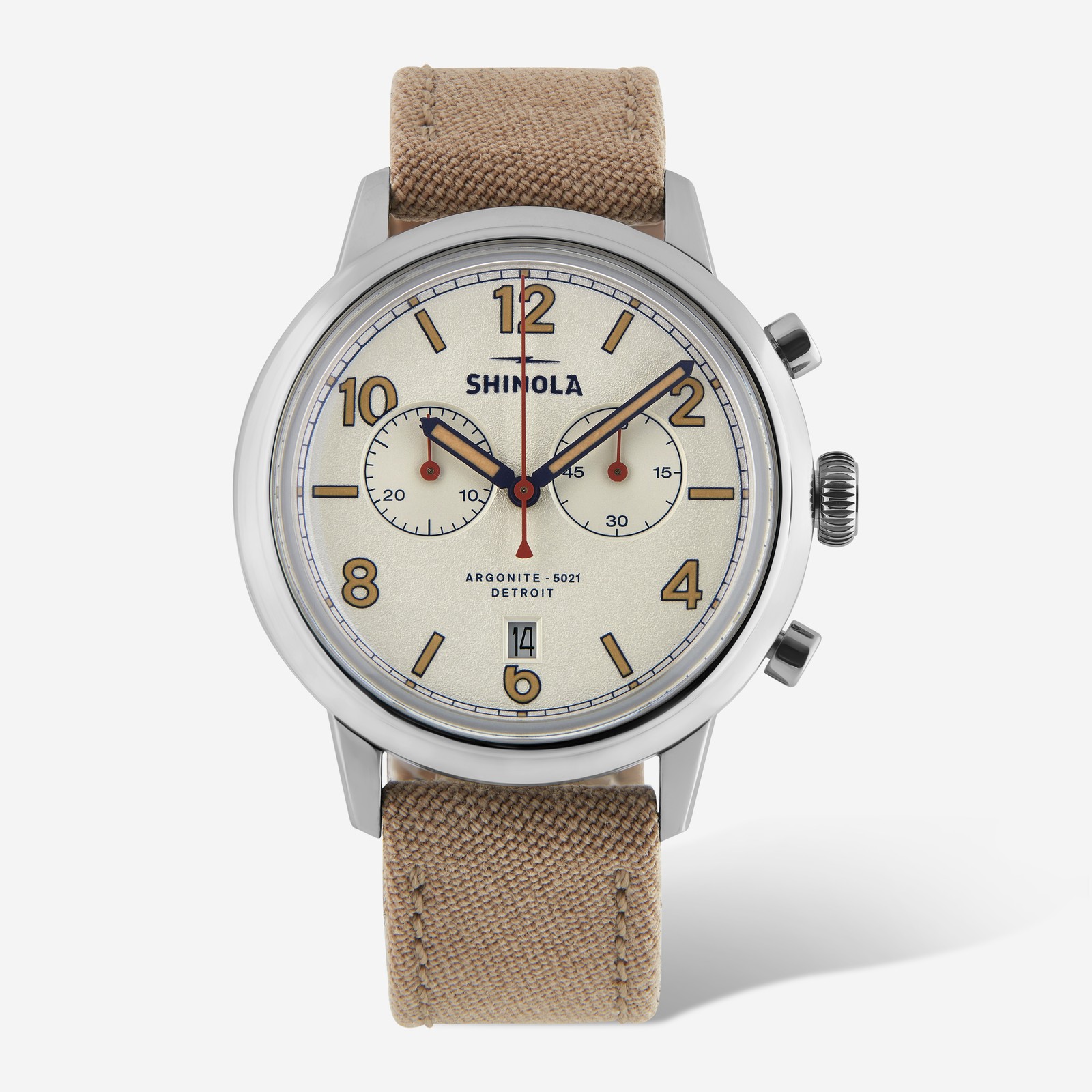 SHINOLA Detroit Men’s The Traveler S0120245785 2 Eye Chronograph Watch $850 42mm