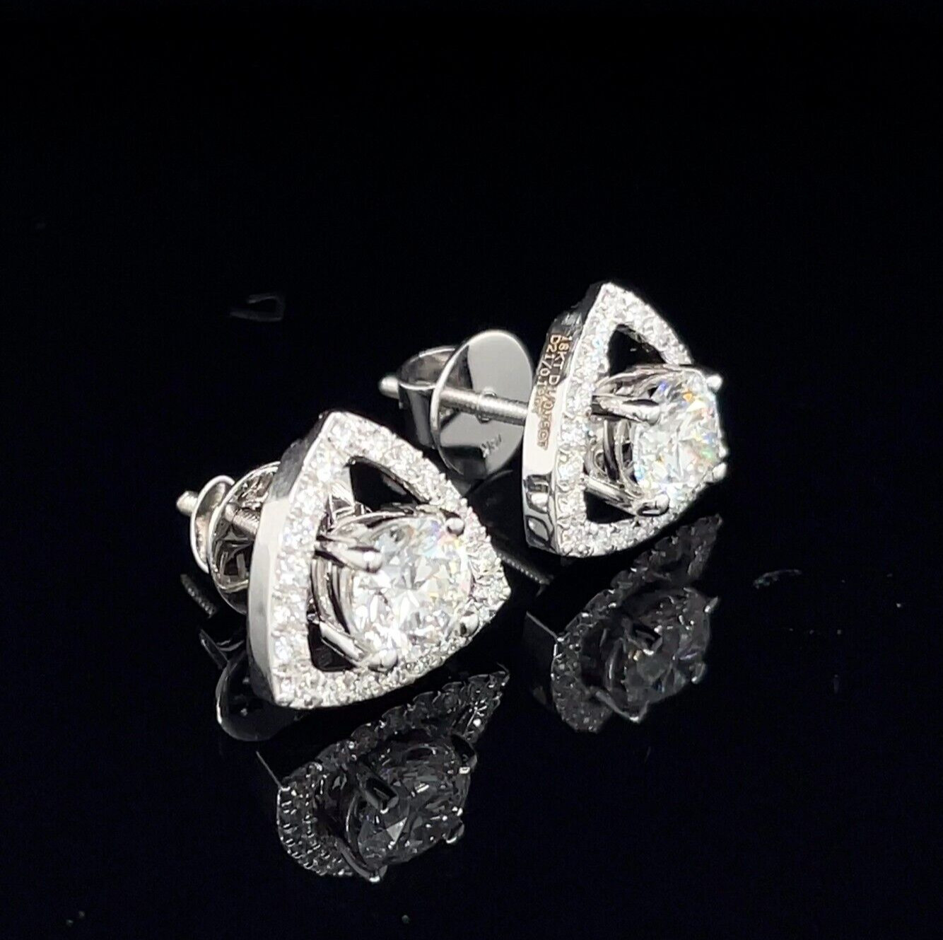 Convertible Lab Grown Diamond Changeable Stud Earrings – 10K White Gold Danglers