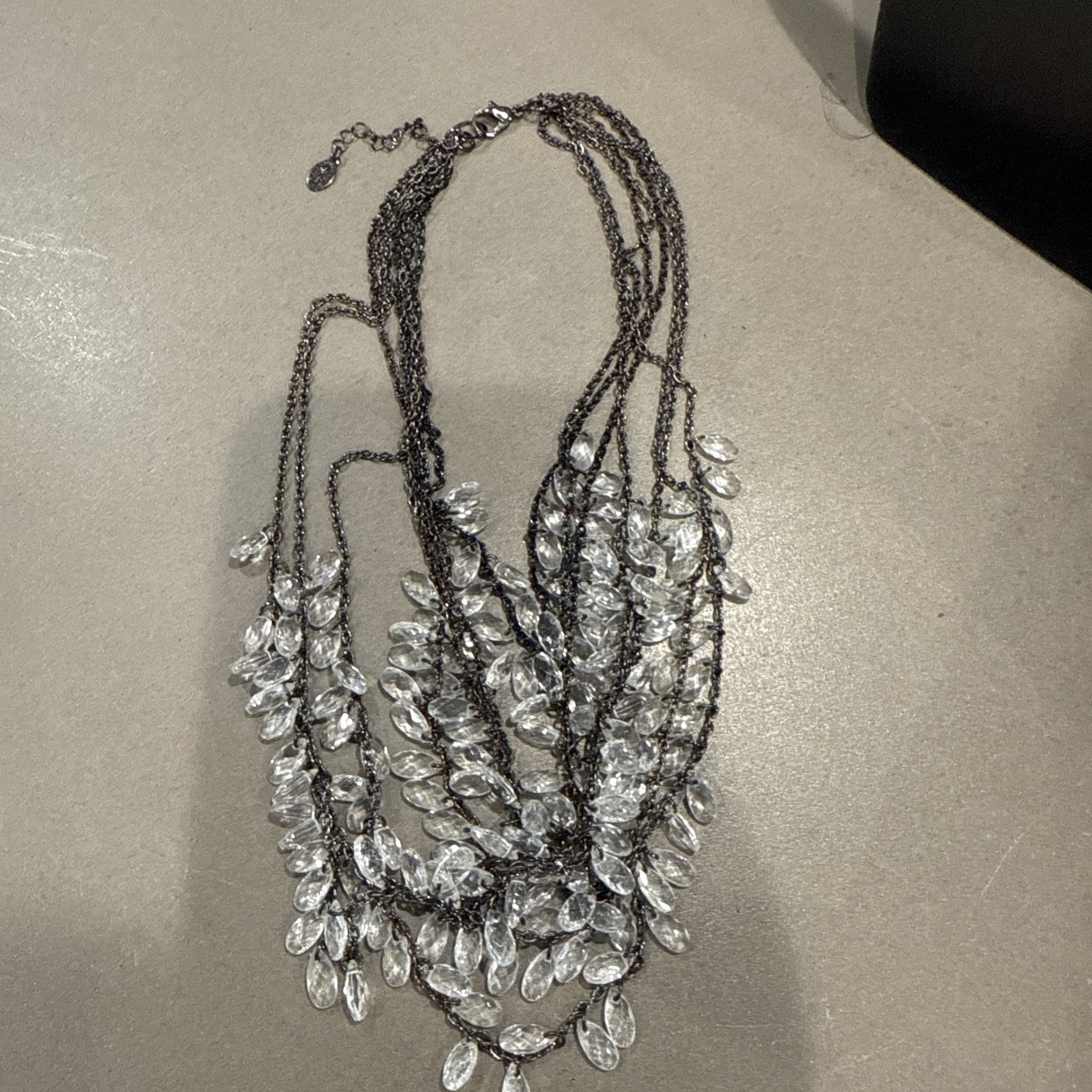 LYDELL NYC Multi Layered ACRYLIC STATEMENT NECKLACE. 7 strands