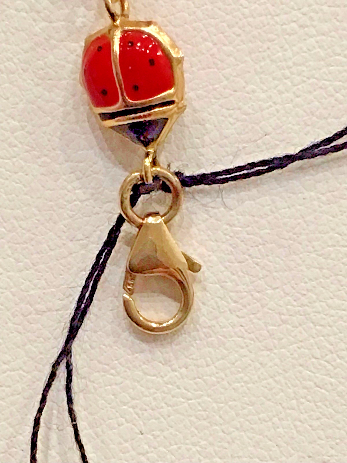 14K Yellow Gold Enamel Ladybug Bracelet 3 Grams 6 3/4 Inches Made in Bolivia NWT
