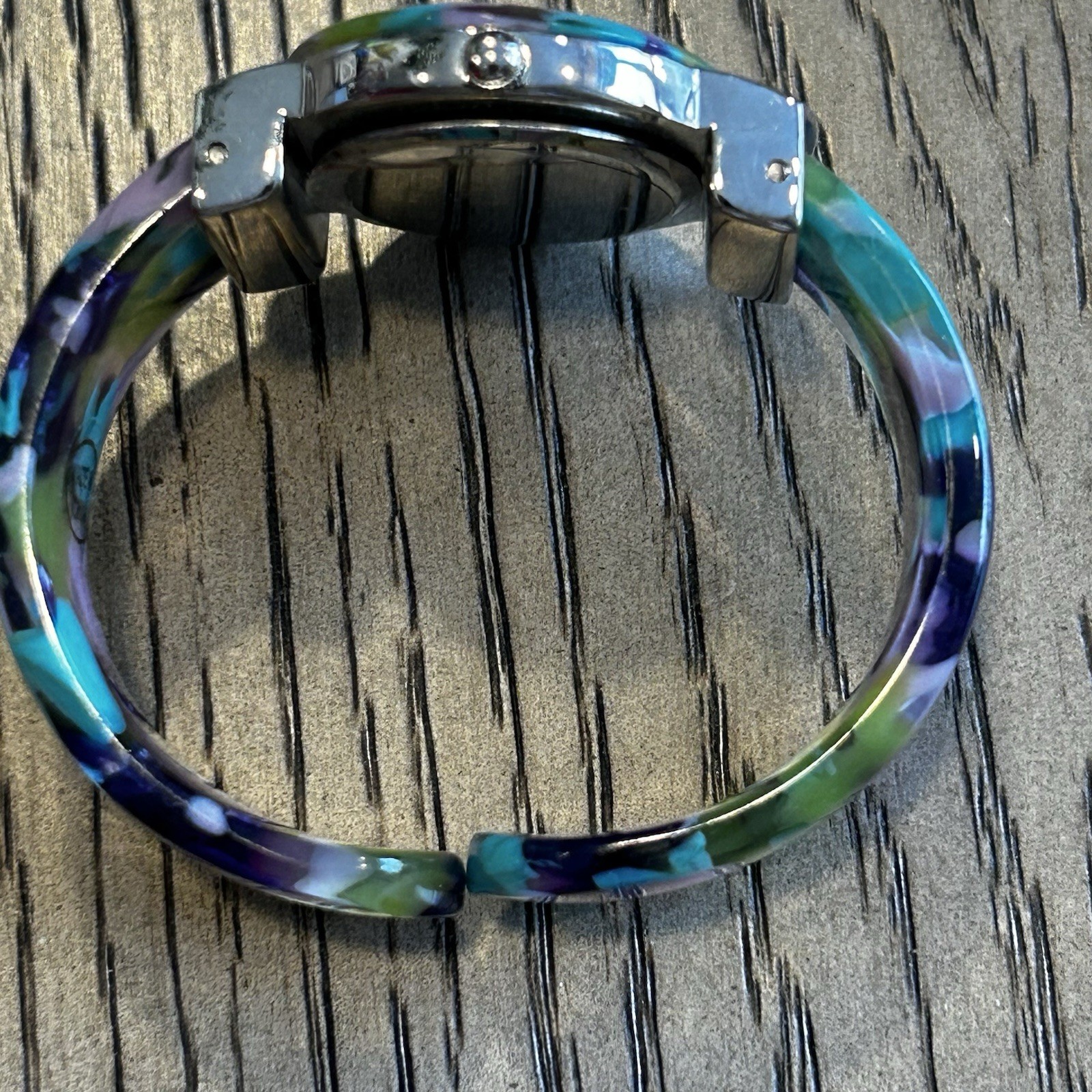 Geneva Multicolor Resin Cuff Bracelet Watch Y2K Quartz Model 574