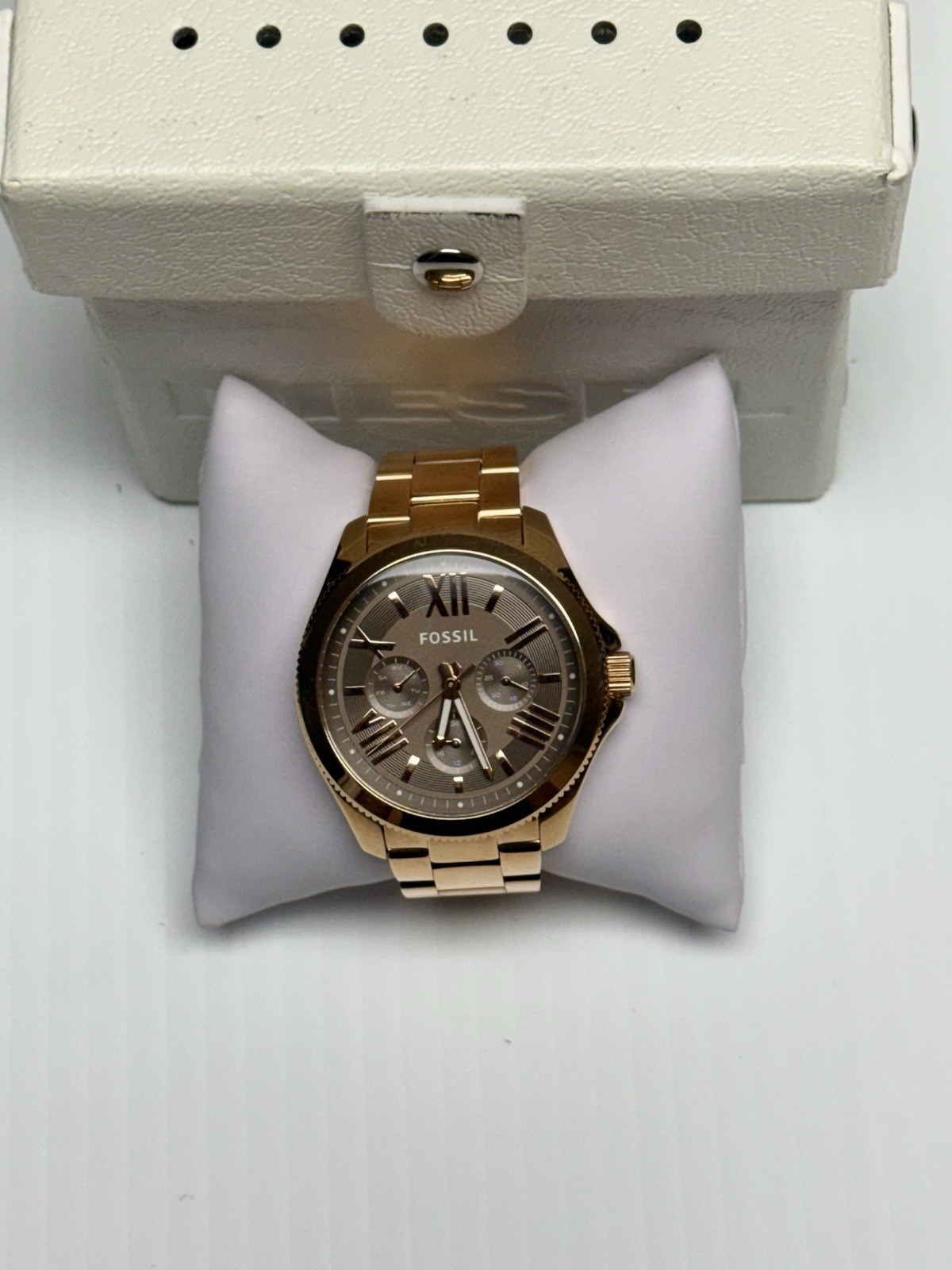 Fossil AM4533 Chronograph Rose Gold Stainless Steel 40mm Watch New Battery