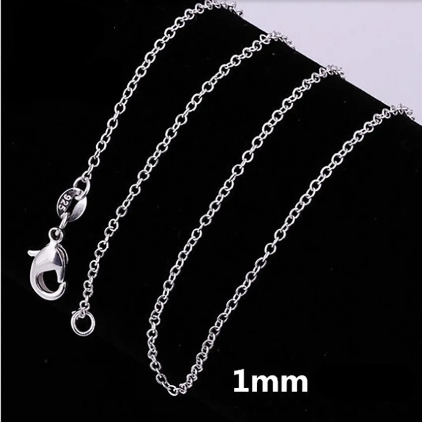 10PCS LOT 925 Sterling Silver 16/18/20/22/24/26/28/30 Inch 1mm