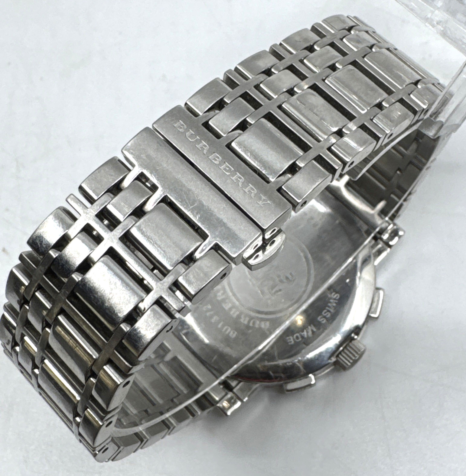 BURBERRY BU1372 Watch 40mm Quartz Silver Mens 5ATM Maintained Battery Tested