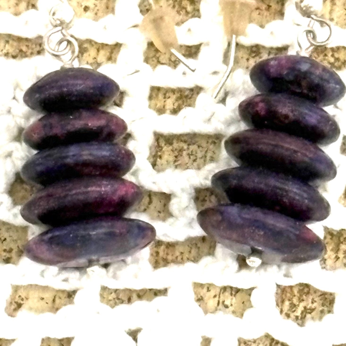 Jay King PURPLE TURQUOISE Beaded Necklace & Matching Dangle Earrings