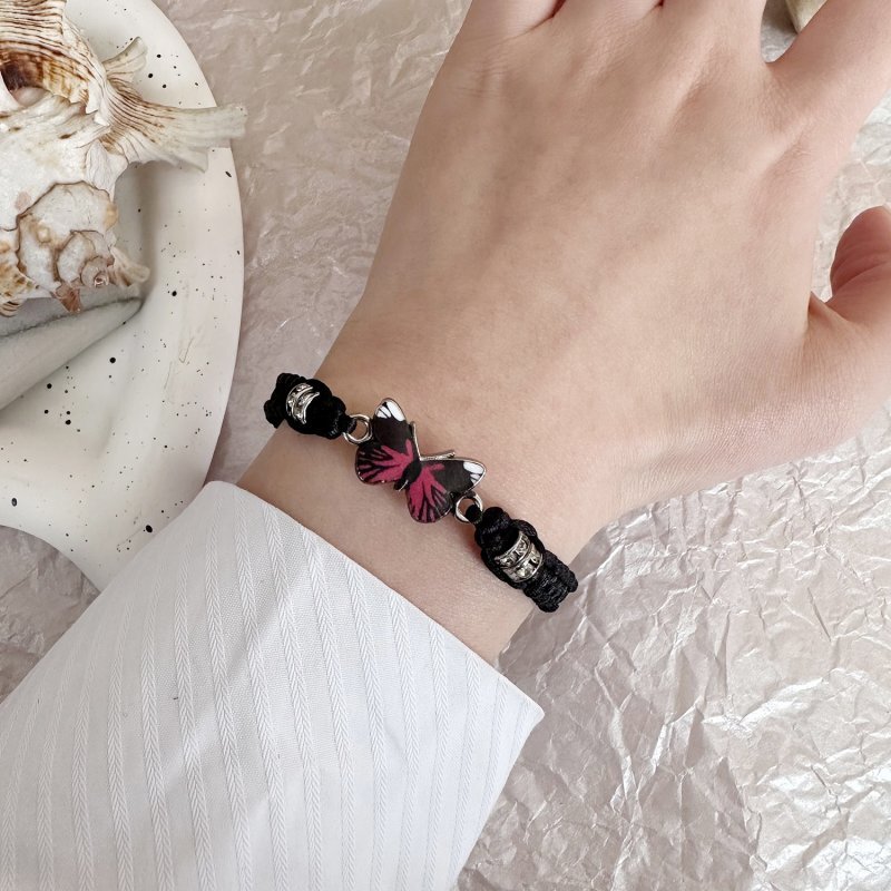 Fashion Braided Butterfly Rope Bracelet Adjustable Bangle Women Men Jewelry Gift