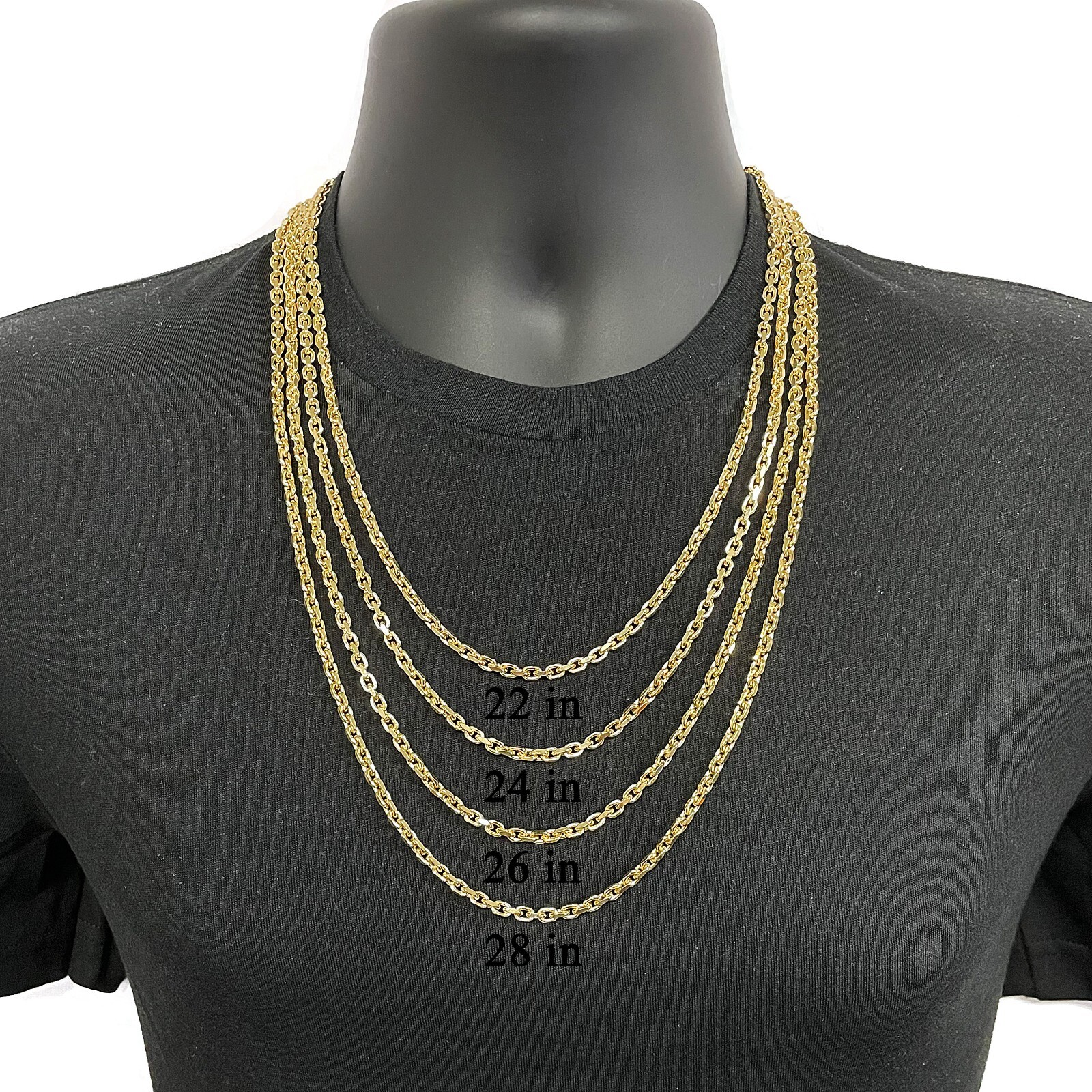 Italian 14k Yellow Gold Solid Anchor Cable Link Chain Necklace 22″ 4mm 45 grams