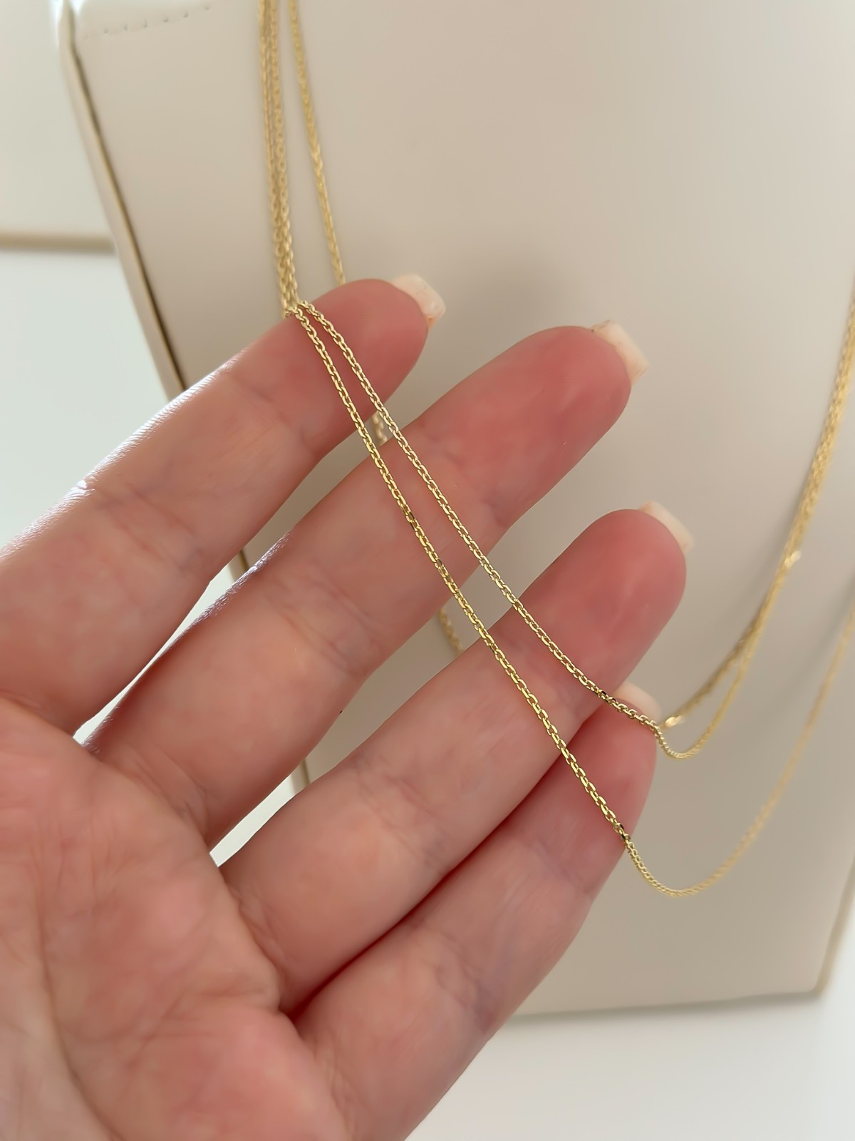 14k Solid Gold Cable Link Chain 1.2mm, Boston Link 16″ 18″ 20″ Necklace Lobster