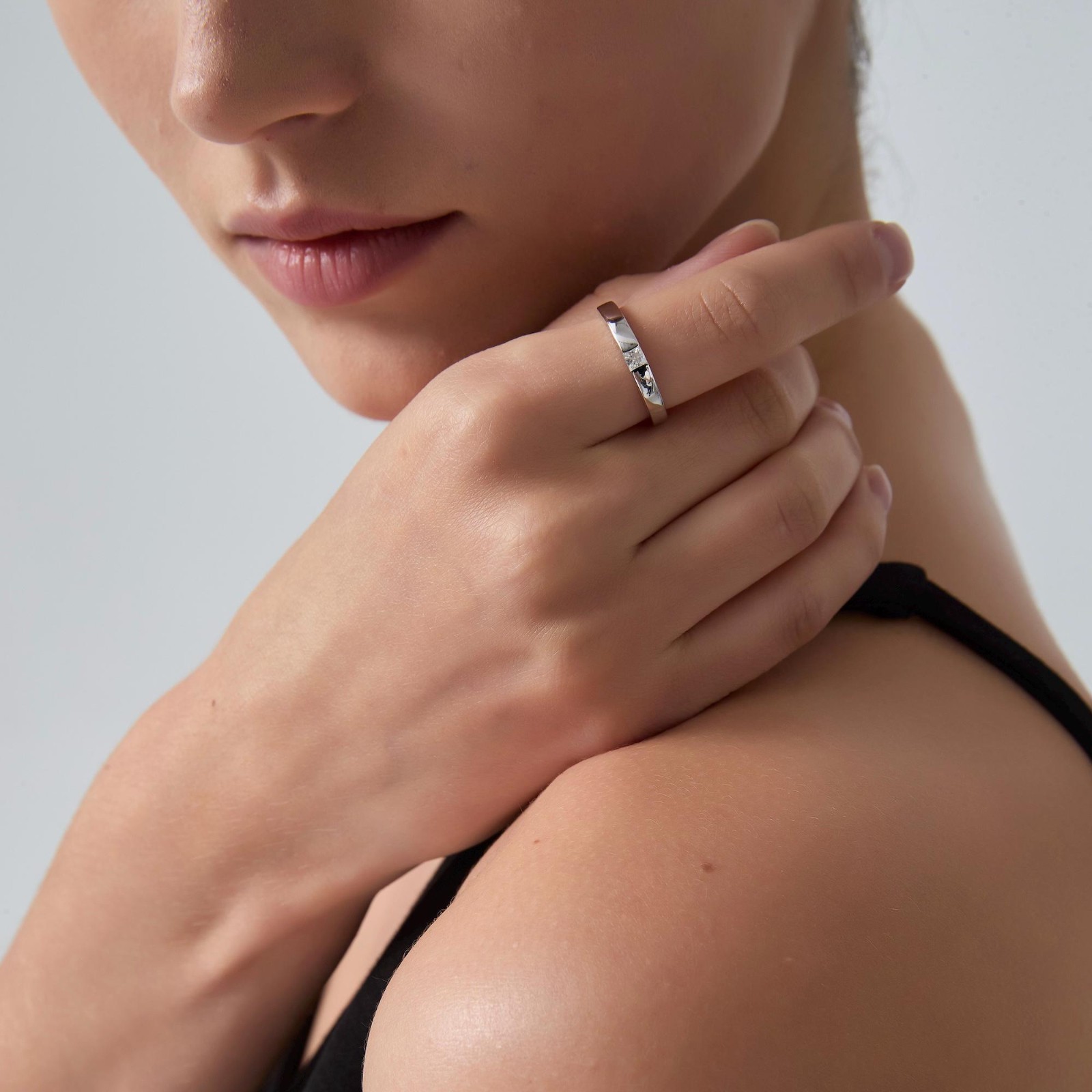 Princess-Cut Moissanite Wedding Band Ring in 925 Sterling Silver
