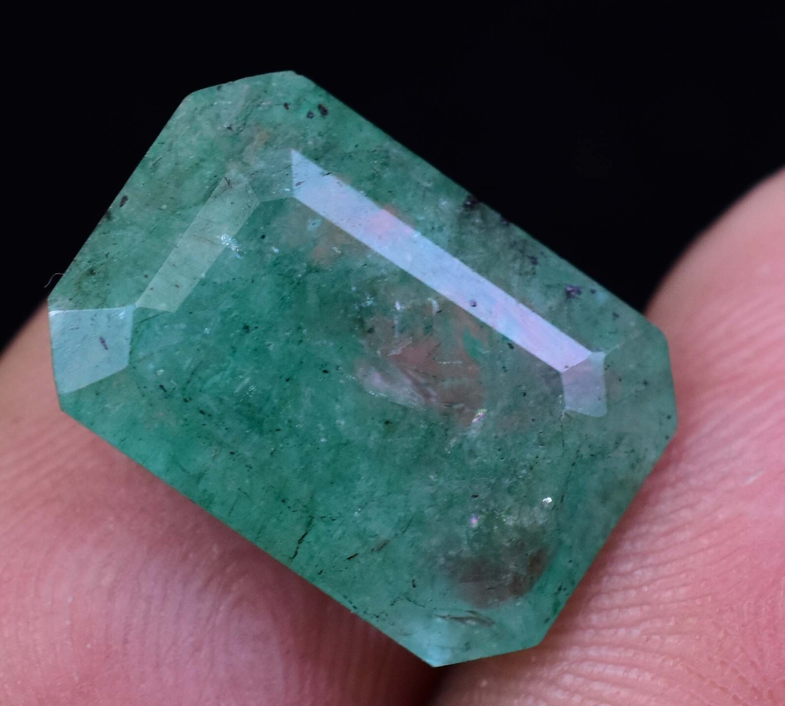 Rare Natural Green Colombian Emerald 7.60 CT Certified Emerald Loose Gemstone