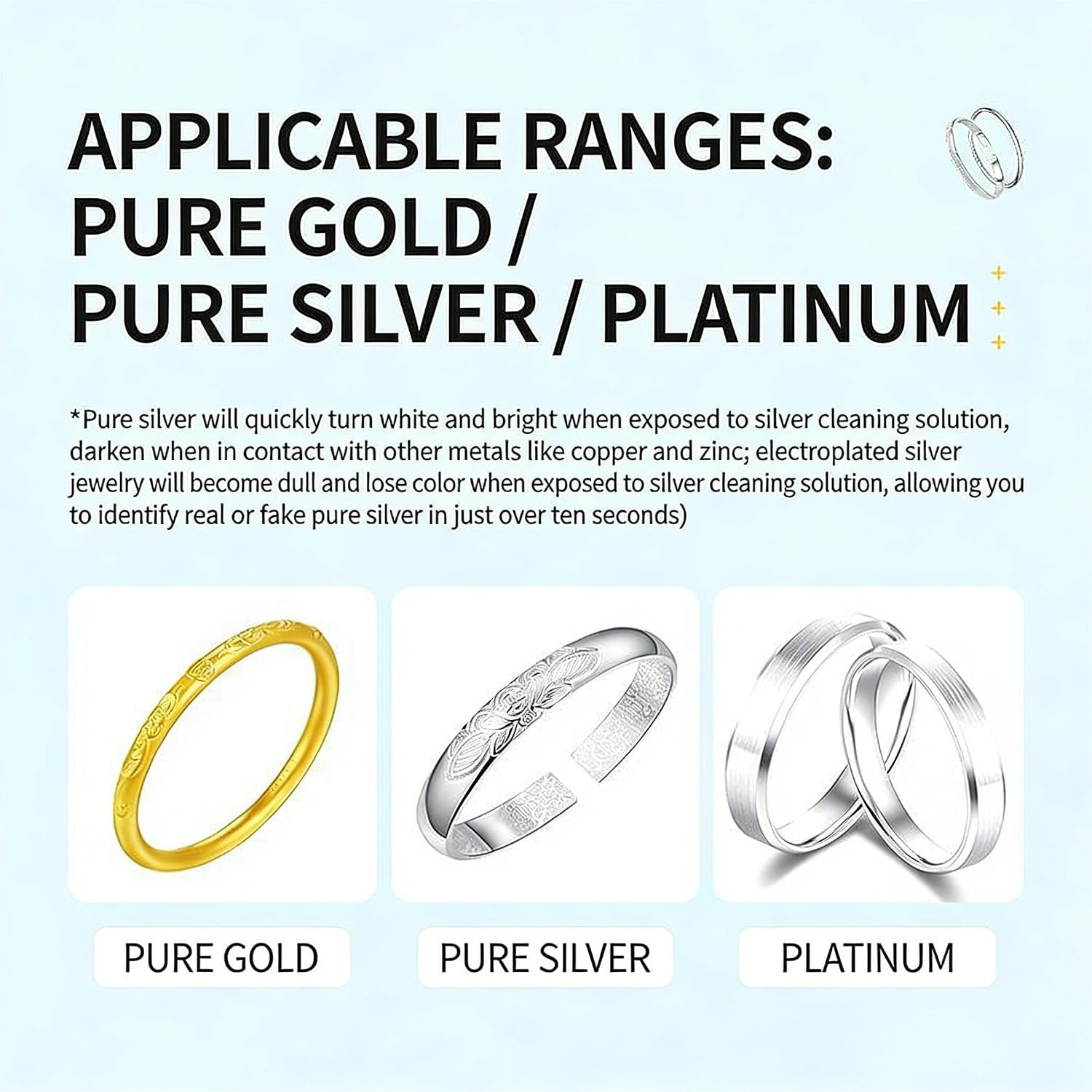Silver Cleaner,Silver Jewelry Polish,Removes Tarnish,Restores Shine(60Ml) | Silv