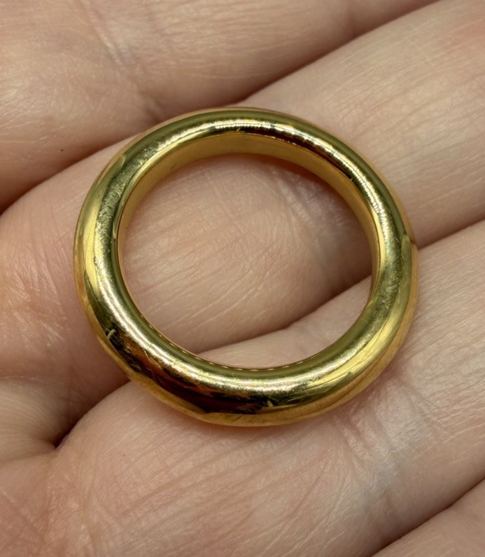 14k Yellow Gold Resin Core Milor Band Ring Sz 6.75 Italy Italian Simple Classic
