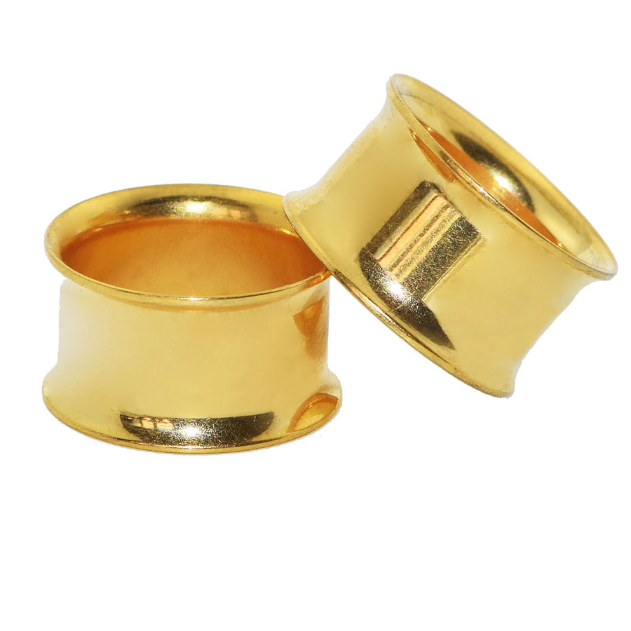 Pair Ear Tunnel Plug Stainless Steel Hollow Double Flared Expander Piercing