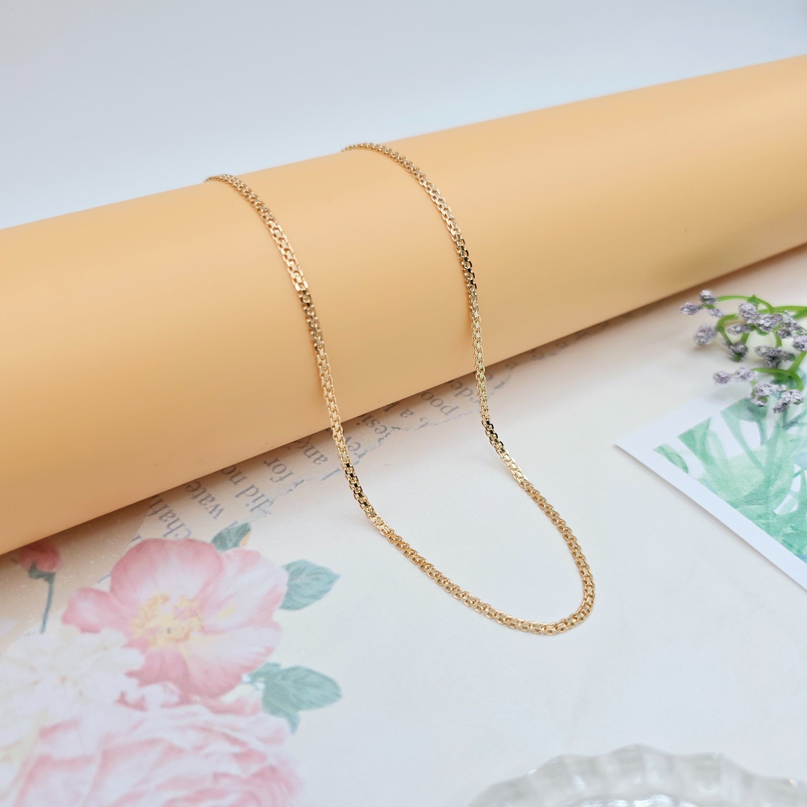 in High Shine Finish – 45cm (17.7 Inch), XPNL0059 Rose Gold Box Chain Necklace