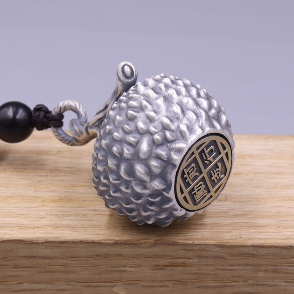Pure S999 Fine Silver 999 Handmade Lucky Cherry Pot Pendant 25-26g 37*27mm