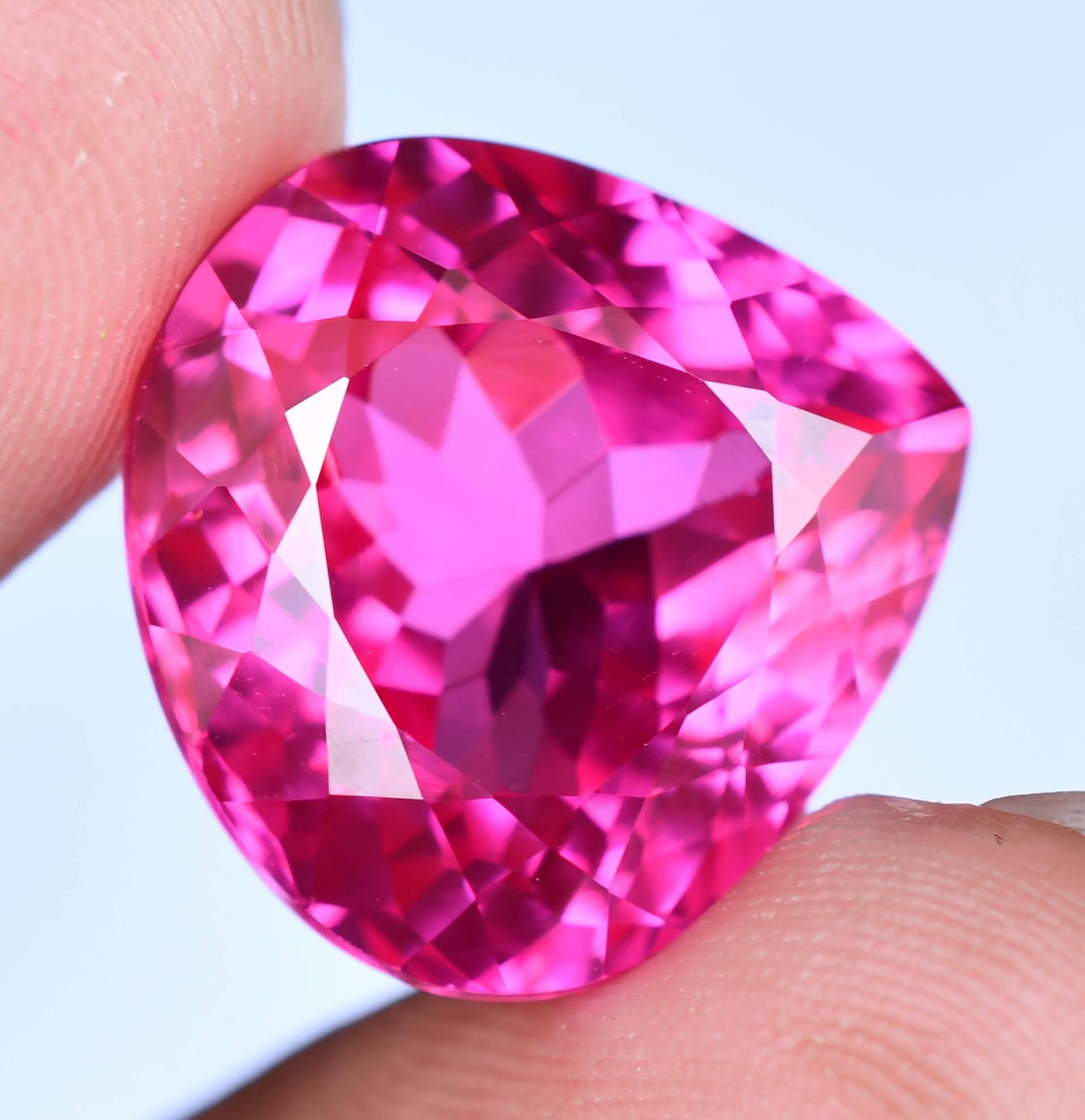 Natural Mogok Pink Ruby 26.35 Ct Pear Certified Flawless Loose Gemstone