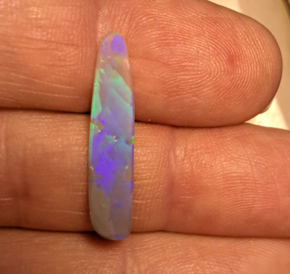 Beautiful Multicolor Lightning Ridge Opal Rub Neon Green, Purple, & Blue Flashes