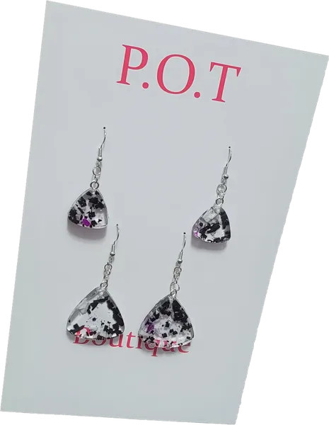 Clear Triangle Earrings/2 Pairs/Dangle/Women/Formal/Sophisticated Fashion/Resin