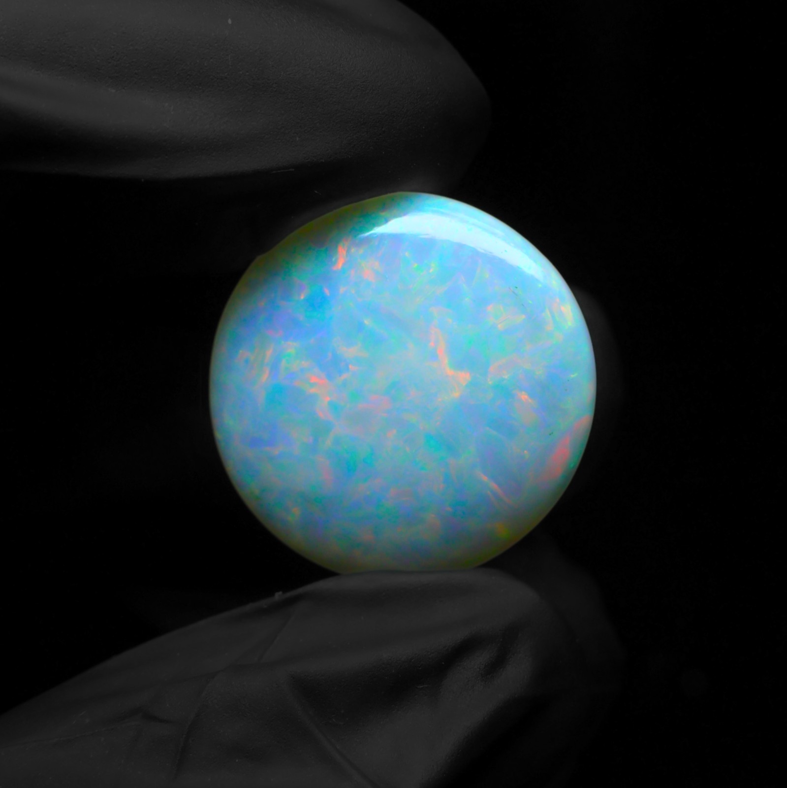 19.5 MM Large Opal Round Cabochon, Big Welo Fire White Opal Gemstone 14.35 Ct
