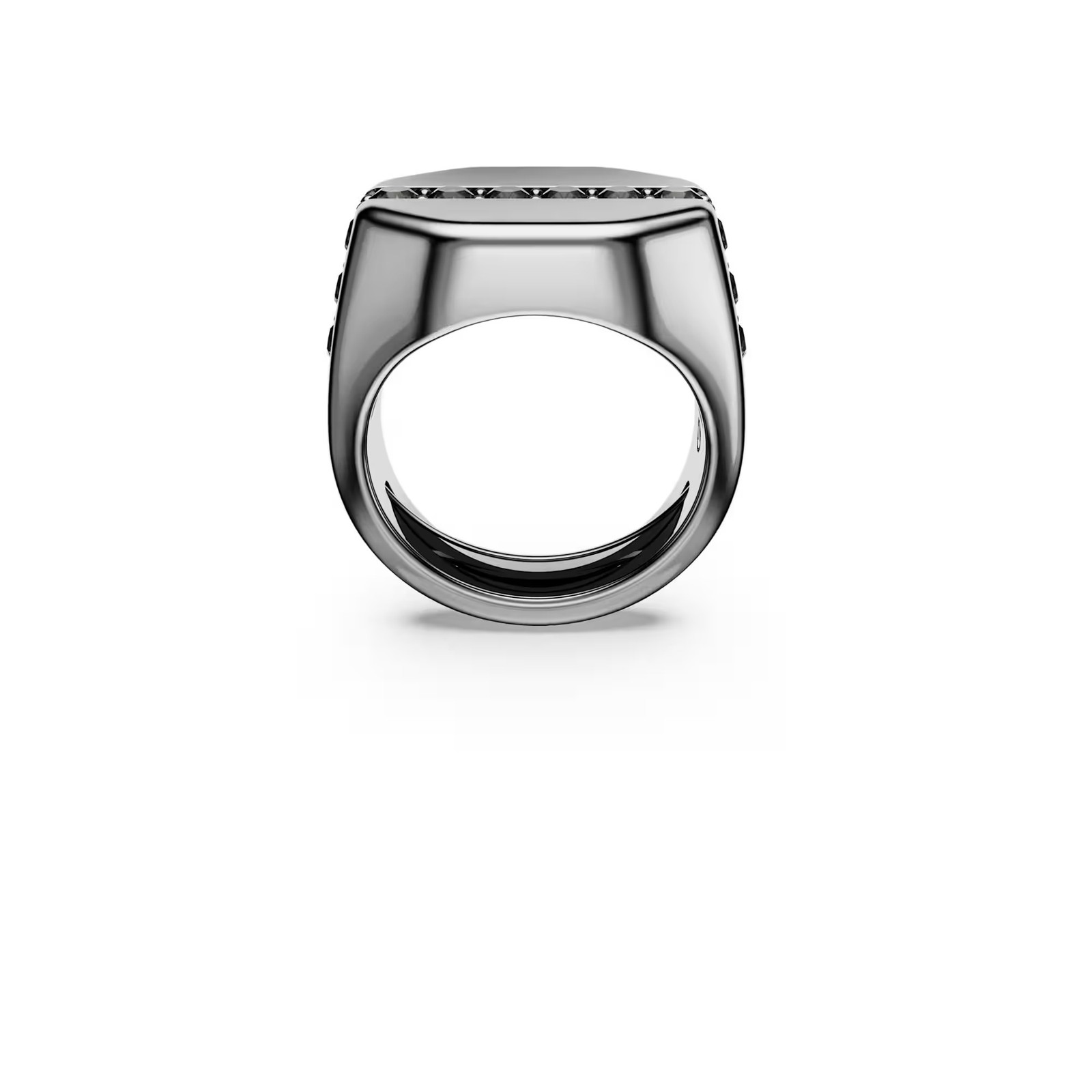 Swarovski Dextera Ring, Octagon, Black, Ruthenium Plated 5732868 Size 50-55