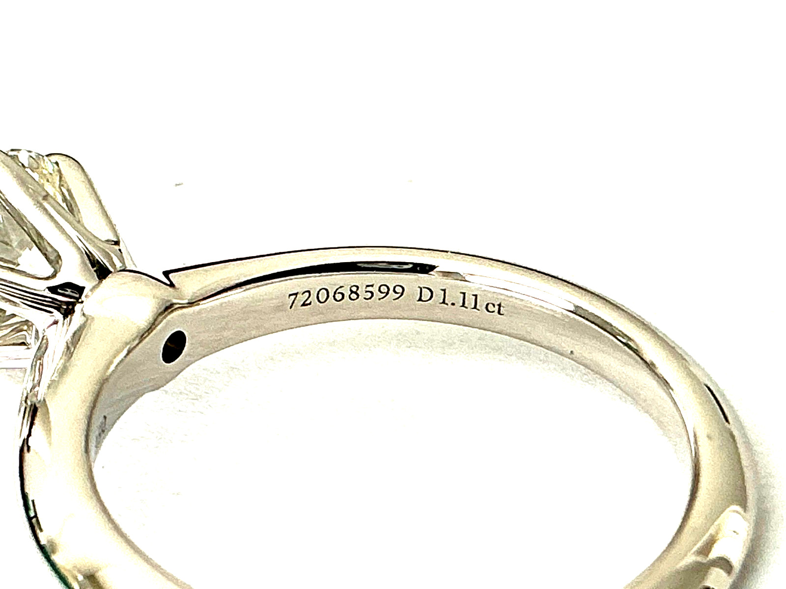 Tiffany & Co Platinum Diamond Round Engagement Ring 1.11 CT I VS2 3 EXC $18k NEW