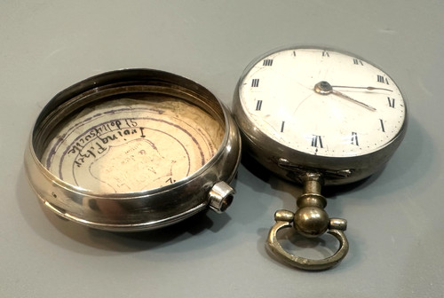 Vintage Pair Case Verge Fusee Silver Pocket Watch Size 57mm Collectible