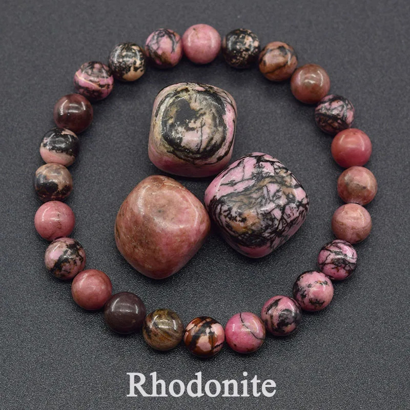 Black Onyx Stone Beaded Bracelet Men Natural Matte Round Handmade Jewelry