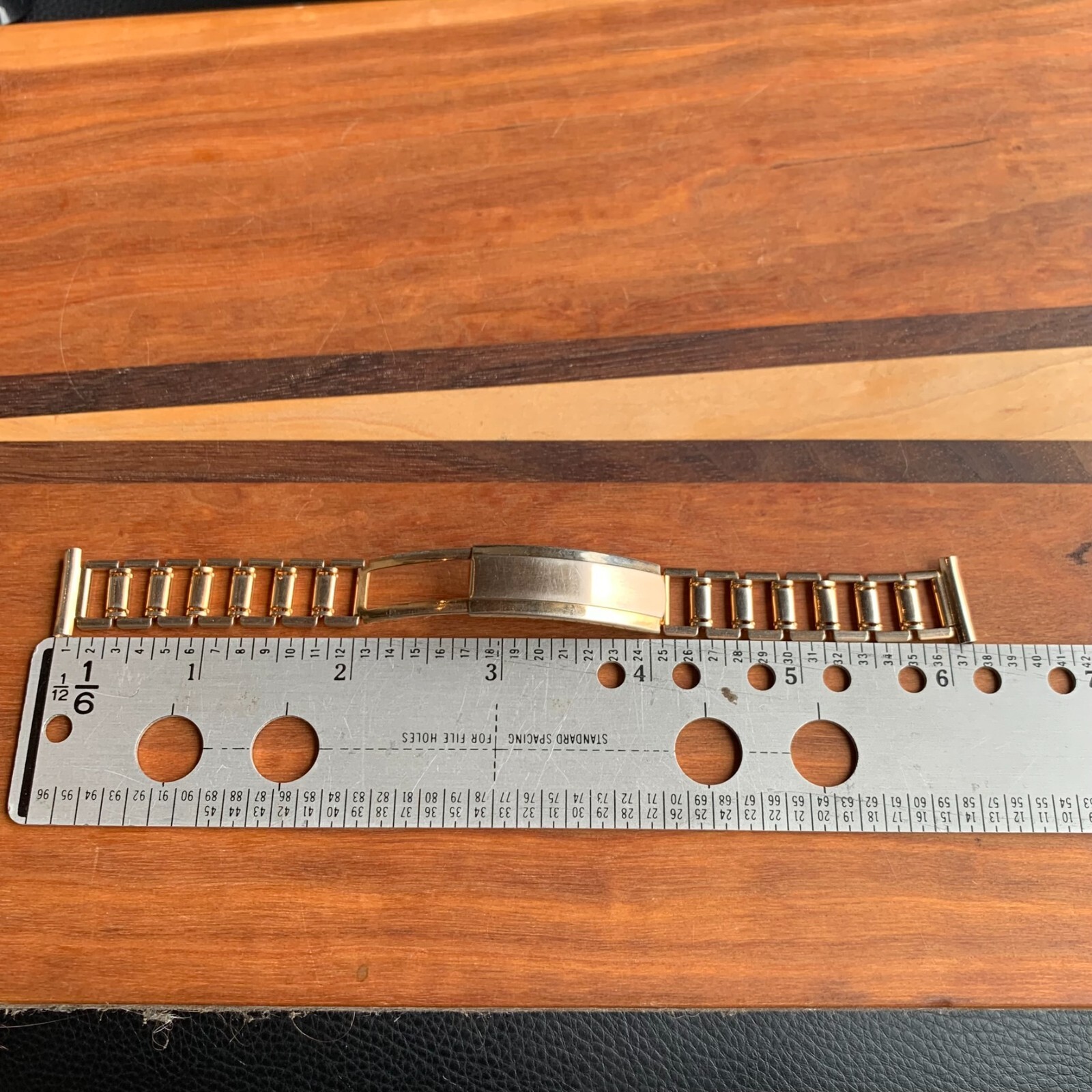 Vintage NOS Brite 16mm Gold Filled Ladder Style Sliding Clasp Bracelet