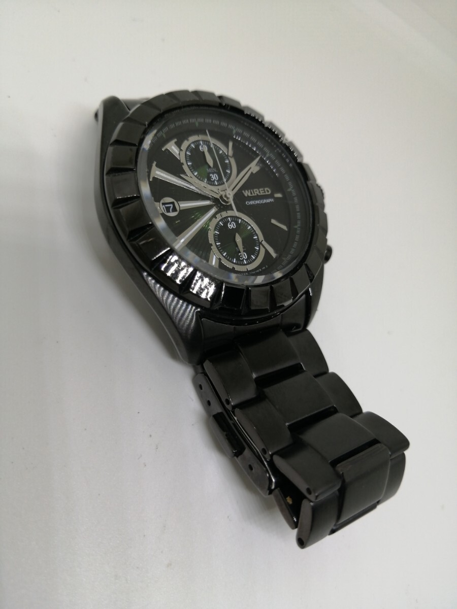 Working SEIKO WIRED 7T94 0BN0 men’s quartz chronograph wristwatch