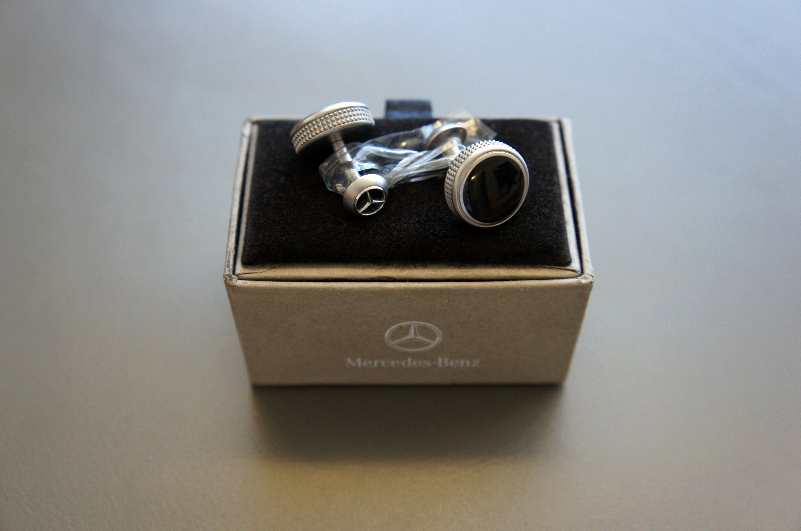 NIB Genuine & OEM Mercedes-Benz Control Element Black Enamel Cufflinks B66953090
