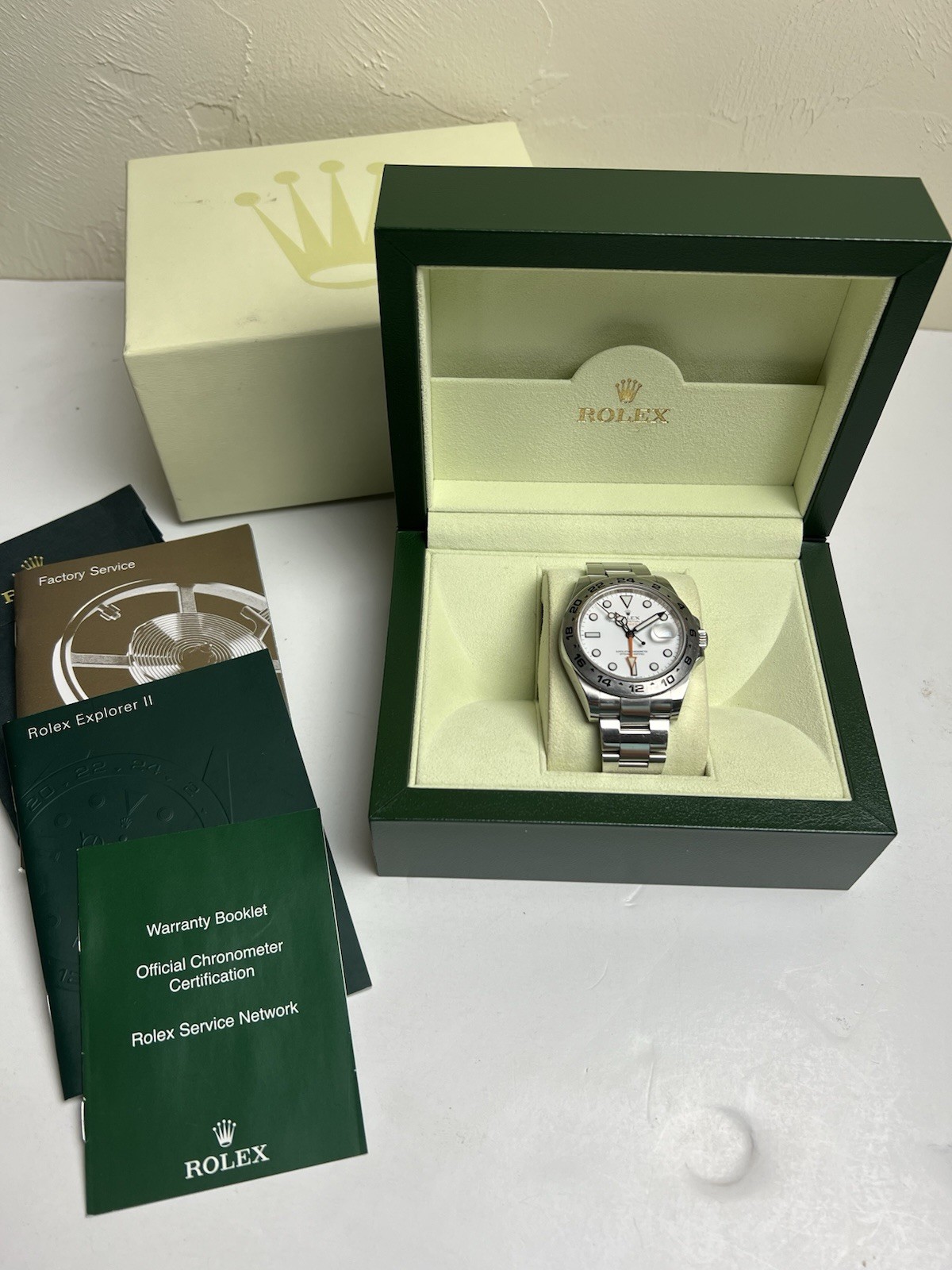 Rolex Explorer II 216570 42MM White Polar Dial Oyster Steel Box