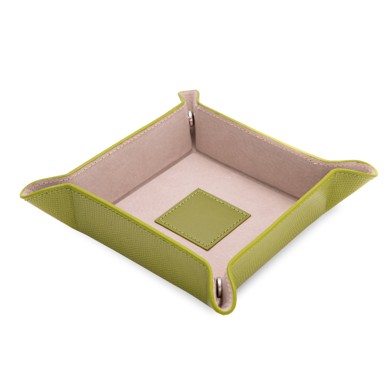Bey Berk Green “Lizard” Leather Snap Valet with Pig Skin Leather Lining