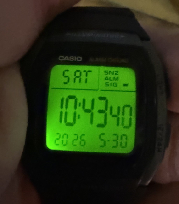 Casio Watch 3239 W-96h Illuminator Digital Black Band Chrono Dual Time Alarm