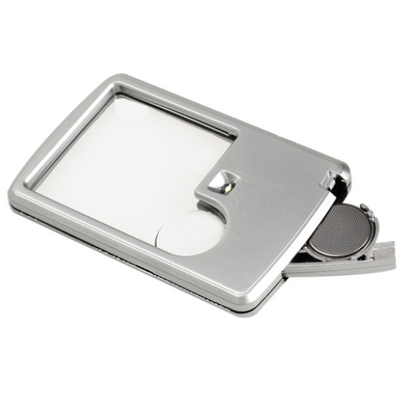 Portable LED Light Rectangle Magnifying Glass Card-type 3X 5X Magnifier