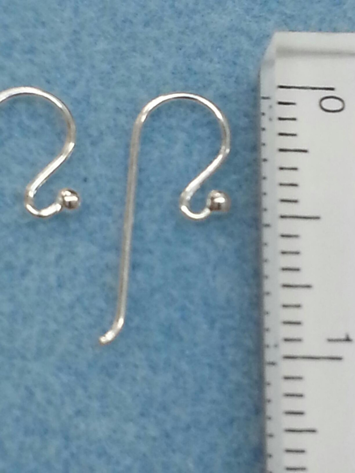 Sterling Silver Ear Hooks. Heavy Guage Earwires. Bead End Earring Findings. Ball