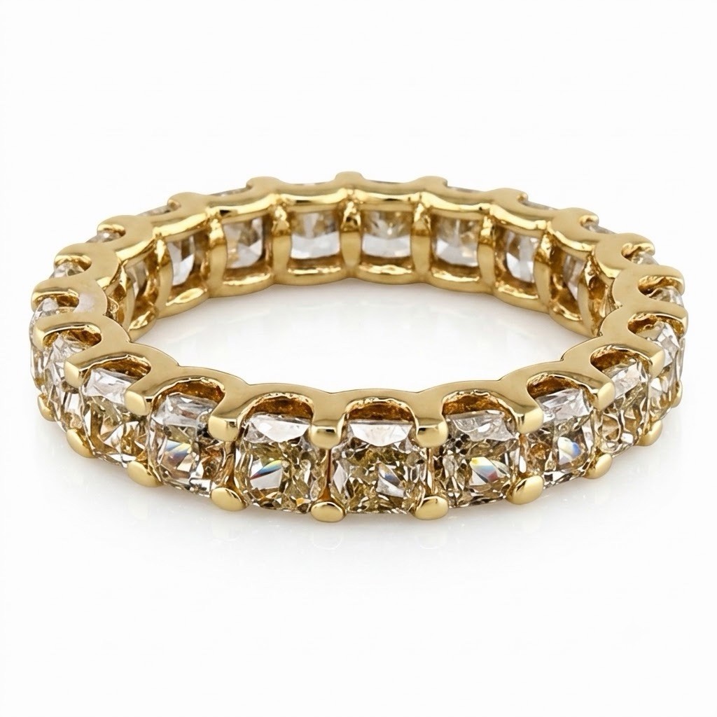 4.18ct Round Cut Lab Grown Diamond Eternity Band