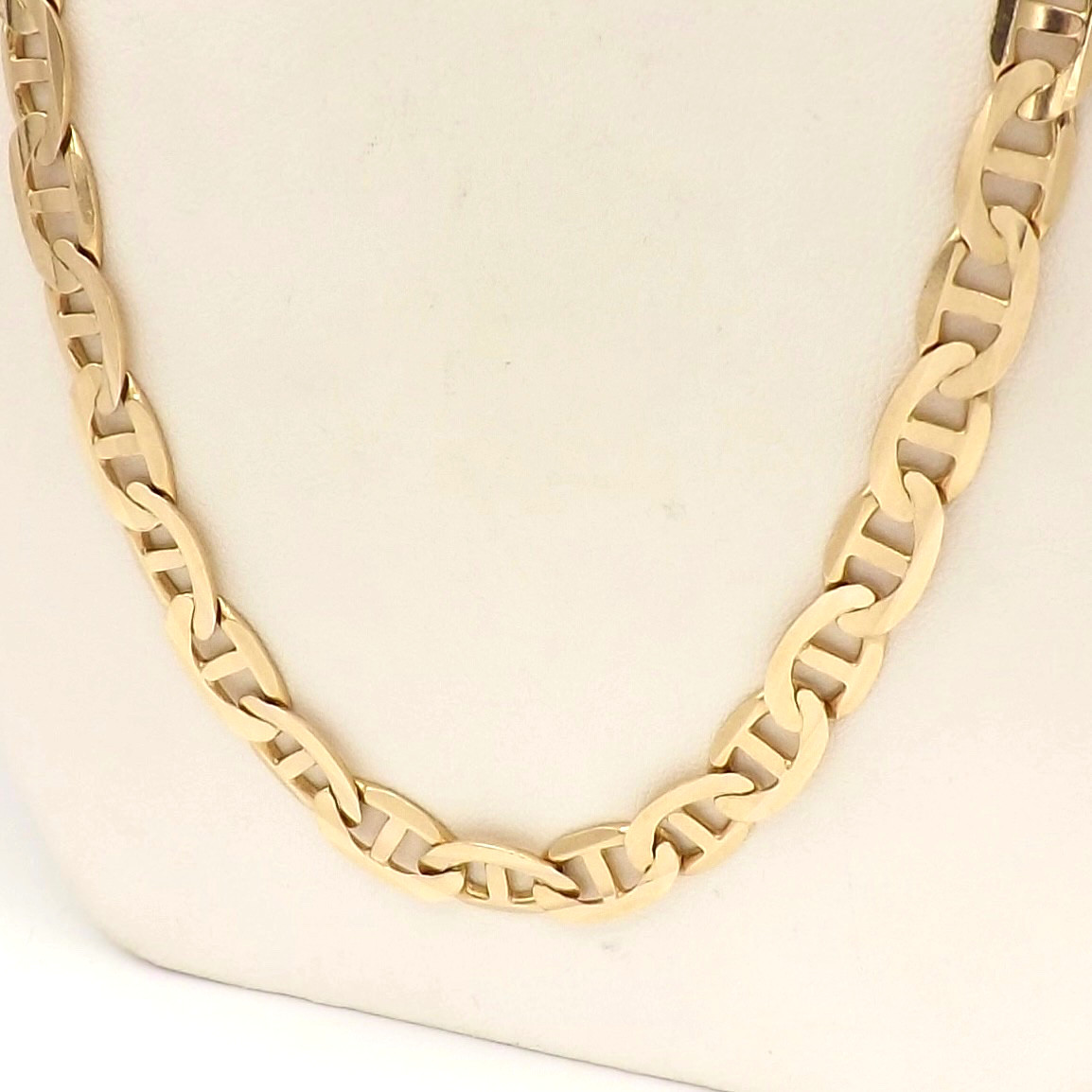 Solid 14k Gold Mariner Link Pendant Chain Necklace 24in 7mm RCI
