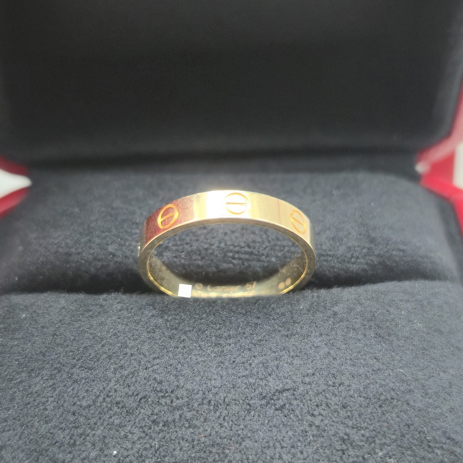 Cartier Love Ring Small Model Size 57 Yellow Gold Au 750 W/ Receipt Certificate
