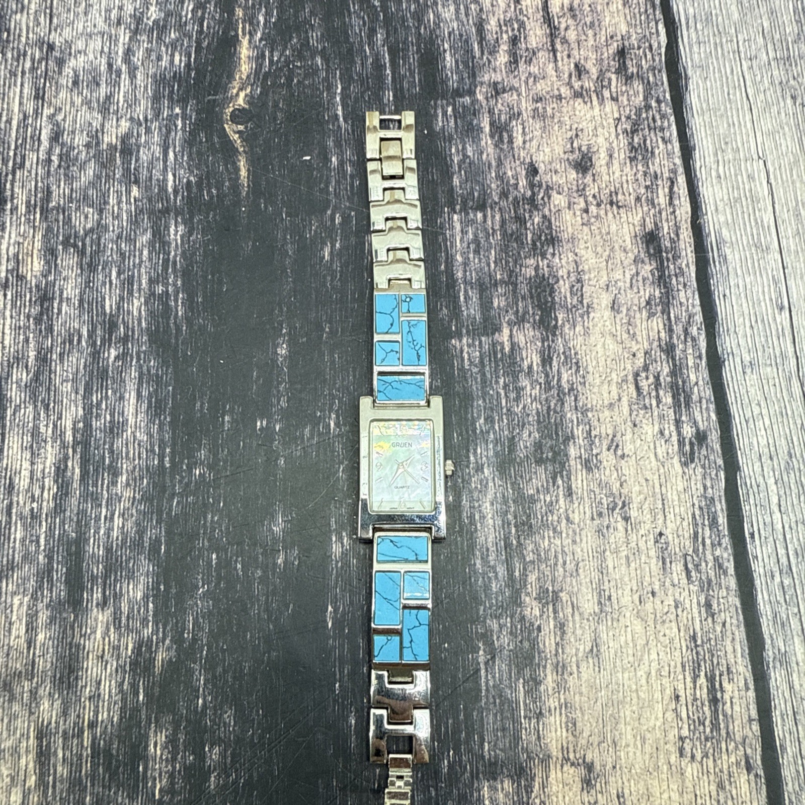 Gruen Women’s Watch 5.5 In Silver And turquoise